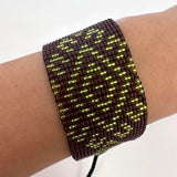 Beaded Wide Bracelet, Multi-Color Tiny Beads, Tribal Jewelry