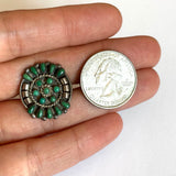 Sz 7 Vintage Native American Sterling Silver & Turquoise Cluster Ring (A010)