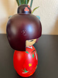 6'' Kokeshi Doll /Japanese Art/ Handmade / Wood Carved Girl Doll