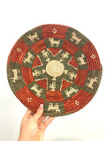 13.5” Shallow Woven Basket, Southwestern Style Decor