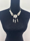 Intricate Vintage Navajo Sterling Silver Mother of Pearl Pendant Necklace (N033)