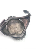 Huge Vintage Native American Sterling Silver Onyx Cuff Bracelet, 70 Grams