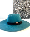 Leather Hat-band with Turquoise Stone, Adjustable, Cowgirl Hat Accessory
