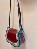 Mexican Tooled Leather Shoulder Bag/ Adjustable Strap, Boho Bag