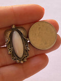 Sz 6.25 Vintage Navajo Native American Sterling Silver & Mother of Pearl Ring, A156