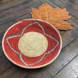 Woven Southwestern Basket, Geometric Bohemian Decor (13 inch)