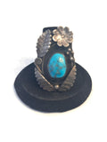 Sz 9 Vintage Navajo  Sterling Silver & Turquoise Ring
