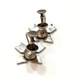 Fred Harvey Era Sterling Silver Crossed Arrow Screwback Earrings