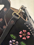 Mexican Hand Tooled Leather Shoulder Bag/ Adjustable Strap