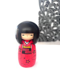 Usaburo Kokeshi Doll - Red Kimono Wooden Doll 5.70 Inches