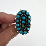 Vintage Zuni/ Navajo Sterling Silver & Turquoise Ring, Unsigned, Size 7. (A050)
