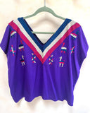 Guatemalan Embroidered Blouse/ Festival Top/ Summer Boho Blouse