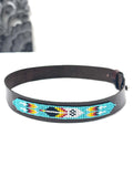 Leather Hat-band with Beaded Work, Adjustable, Cowgirl / Cowboy Hat Accessory