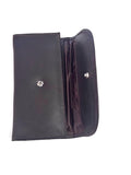 Leather Trifold Wallet, Embroidered Design Wallet With Check Book Slit