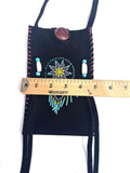 Small Handmade Medicine Leather Bag with Seed Bead Work