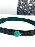 Leather Hat-band with Turquoise Stone, Adjustable, Cowgirl Hat Accessory