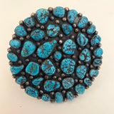 Huge Vintage Native American Navajo Kingman Nugget Turquoise Cuff Bracelet.