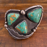 Vintage Navajo Sterling Silver Green Nevada Turquoise Cuff/Bracelet B008