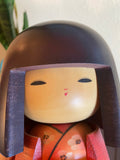 10" Vintage Japanese Kokeshi Doll, Hand-Carved Kimono Art