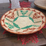 14.5" Shallow Basket, Southwestern Style Decor, Boho Decor
