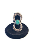 Sz 6.75 Vintage Native American Sterling Silver & Turquoise Ring