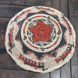 13” Shallow Woven Basket, Southwestern Style Decor