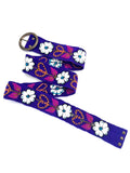 Hand Embroidered Peruvian Belt, Floral Alpaca Wool, Boho Accessory
