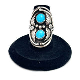 Size 6.25  Vintage Southwestern Sterling Silver Turquoise Ring (A030)