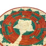 13” Shallow Woven Basket, Southwestern Style Decor