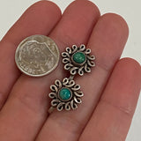 Old Vintage Turquoise Sterling Screw Back Earrings (E005)