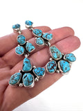 Navajo Sterling Silver Turquoise Dangle Earrings, Handmade by Mary Jane Garcia