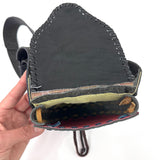 Boho Leather Belt Bag with Beadwork, Hippie Travel Bag