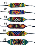 Beaded Wide Bracelet, Multi-Color Tiny Beads, Tribal Jewelry