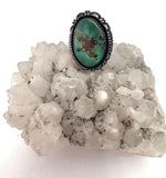 Vintage Navajo Sterling Silver Royston Turquoise Ring, Size 7.75, Leslie Yazzie