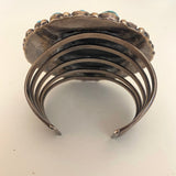 Huge Vintage Native American Navajo Kingman Nugget Turquoise Cuff Bracelet.