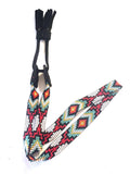 Beaded Hatband with Adjustable Leather Ties, Cowboy, Cowgirl Hat Accessory