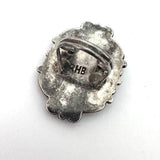 Vintage Sterling Silver Kachina Dancer Ring, Mother of Pearl Inlay, Size 7.25