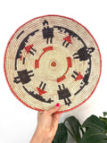 14" Shallow Woven Basket, Southwestern Style Decor