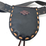 Boho Leather Belt Bag with Beadwork, Hippie Travel Bag