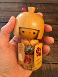 Japanese Kokeshi Wooden Doll Flowers Colorful, Kokeshi doll, Kokeshi