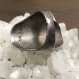 Size 10.25 Old Pawn Navajo 2 Stone Natural Coral & Turquoise Sterling Men's Ring #A007