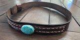 Leather Hat-band with Turquoise Stone, Adjustable, Cowgirl Hat Accessory