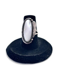 Vintage Navajo Mother of Pearl Sterling Silver Ring, Size 6.5