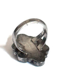Sz 8.25 Vintage Sterling Silver &  Royston Turquoise Cluster Ring (A011)