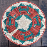 13” Shallow Woven Basket, Southwestern Style Decor