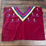 Guatemalan Embroidered Blouse/ Festival Top/ Summer Boho Blouse