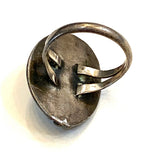 Sz. 6.25 Vintage Native American Sterling Silver Turquoise Ring, A086