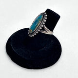 Sz. 5.5 Vintage Bell Trading Post Sterling Silver & Turquoise Ring (A036)