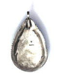 Vintage Navajo Kingman Turquoise Sterling Silver Teardrop Pendant