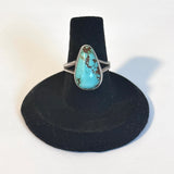 Size 6.75  Southwestern Sterling Silver & Turquoise Ring. (A057)